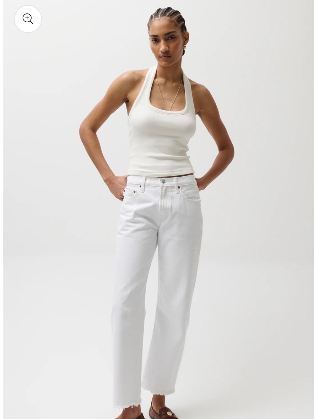 Lexi Mid Rise Bowed Jean Luxe White Vintage